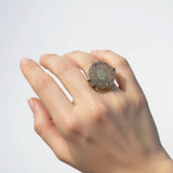 Verstelbare , vergulde ring met mineralen