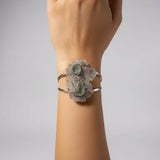 Verstelbare , verzilverde armband met mineralen