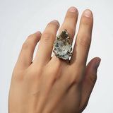 Verstelbare , vergulde ring met mineralen