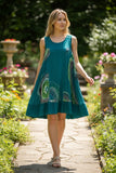 Robe évasée, teinte à la main