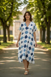 Robe tie-dye en rayonne avec fente latérale