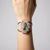 Verstelbare , verzilverde armband met mineralen