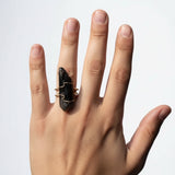 Verstelbare , vergulde ring met mineralen