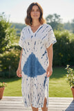 Robe tie-dye en rayonne avec fente latérale
