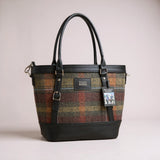Hand/shoulder bag brown/red/green
