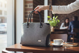 Hand/shoulder bag gray/black