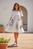 Robe évasée, teinte à la main