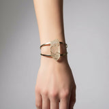 Verstelbare , verzilverde armband met mineralen