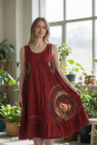 Robe évasée, teinte à la main