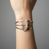 Verstelbare , verzilverde armband met mineralen