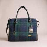 Hand/shoulder bag dark blue/dark green