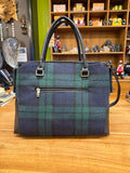Hand/shoulder bag dark blue/dark green