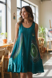 Robe évasée, teinte à la main