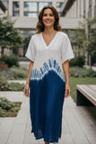 Robe tie-dye en rayonne avec fente latérale