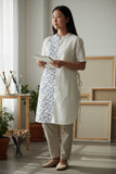 salopette tunique en coton indigo