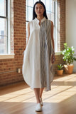 salopette tunique en coton indigo