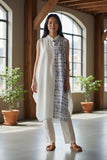 salopette tunique en coton indigo