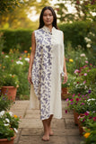 salopette tunique en coton indigo
