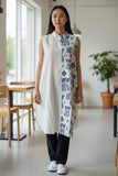 salopette tunique en coton indigo