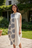 salopette tunique en coton indigo