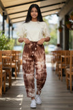 Pantalon en rayonne tie-dye à large élastique