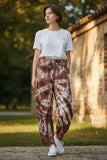 Pantalon en rayonne tie-dye à large élastique