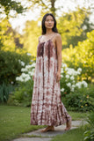 Robe longue d'été tie-dye