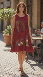 Robe évasée, teinte à la main