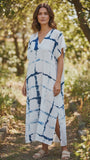 Robe tie-dye en rayonne avec fente latérale