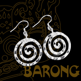 Silver earrings abstract spiral
