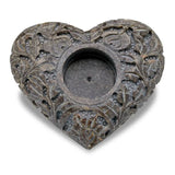 Soapstone heart t-light holder/incense holder
