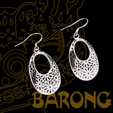 Silver earrings oval FOL