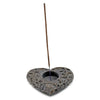 Soapstone heart t-light holder/incense holder